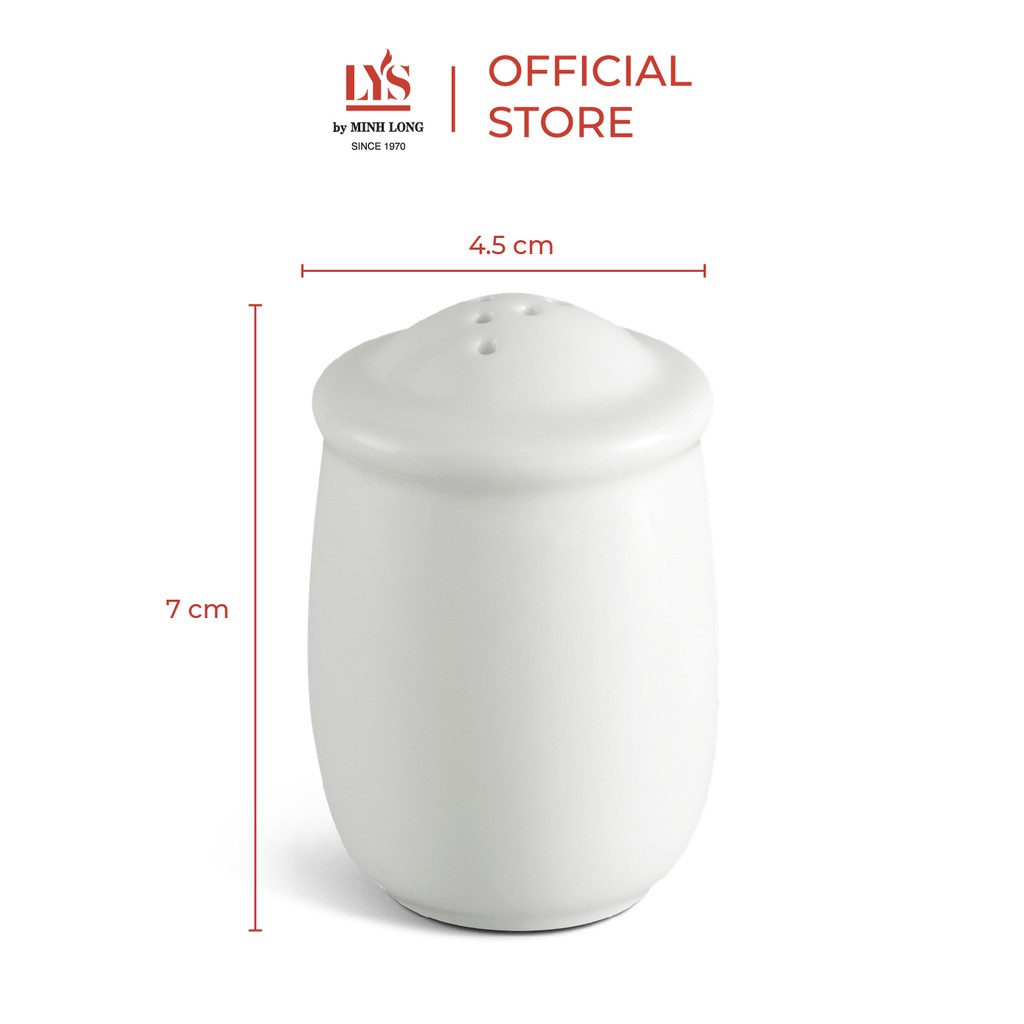 Hũ Muối Minh Long Jasmine Ly'S Sứ Cao Cấp Màu Trắng Ngà