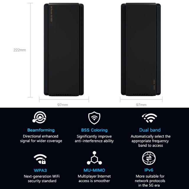 Bộ phát WiFi Xiaomi AX1800 Router Five-core WiFi 6 2.4G 5.0GHz Gigabit 5G Siêu tín hiệu - TekHome