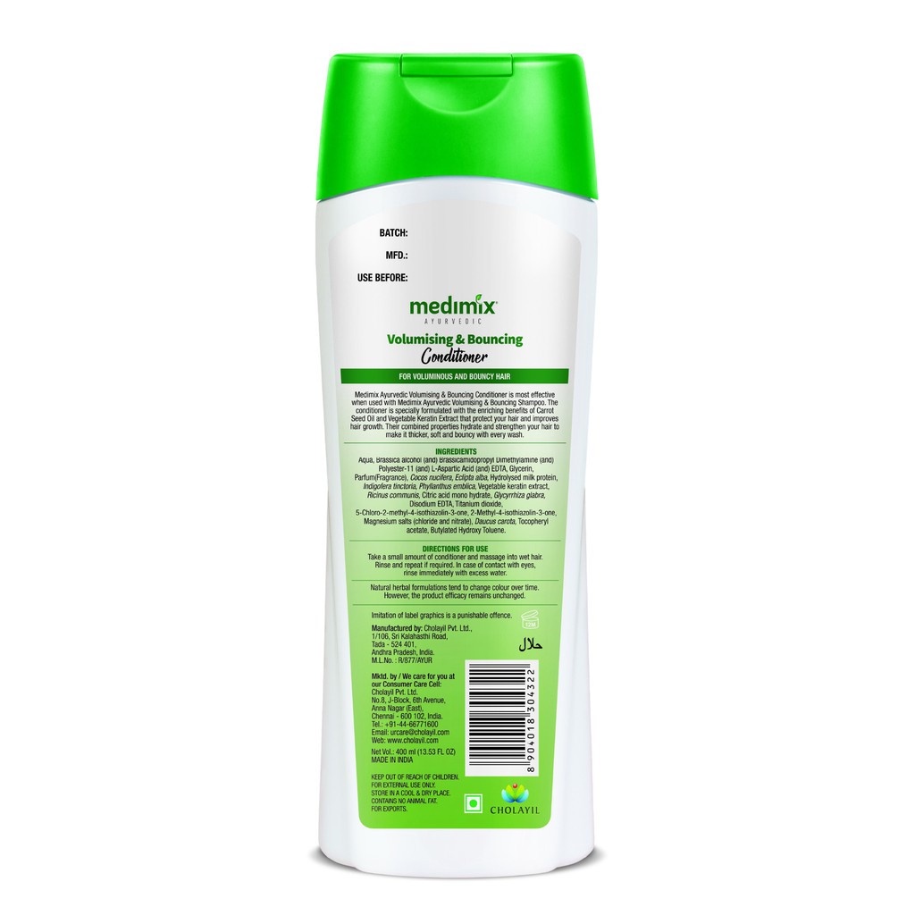 Dầu Gội/Dầu Xả Medimix Tăng Độ Phồng cho Tóc 400ml/chai