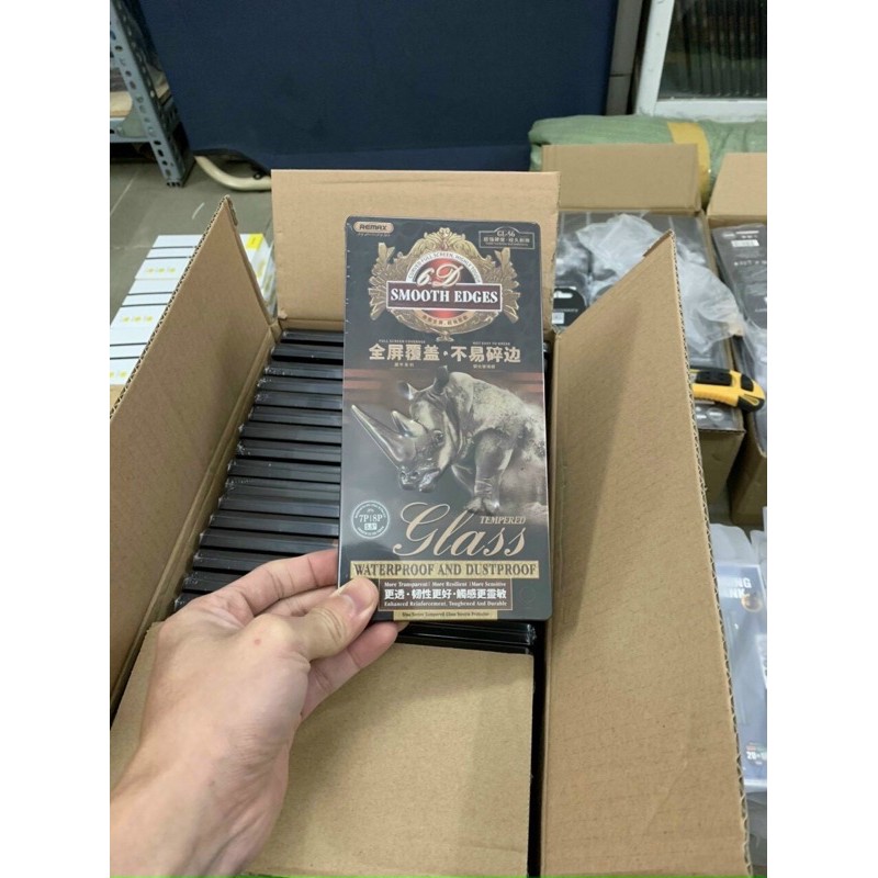 Kính Cường Lực Full Màn Hộp Sắt REMAX Iphone Từ X Đến 14 Pro Max GL-56 Hàng Chính Hãng