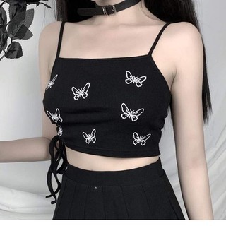 Áo hai dây, Áo 2 dây croptop body hình bướm dây rút eo - CUTEZOO