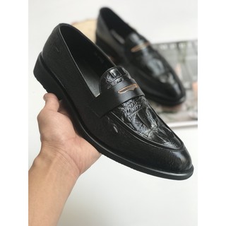 Giày Lười Nam Da Bò Thời Trang Trẻ - Màu Đen