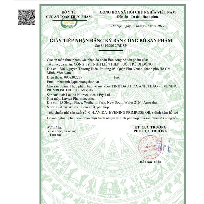 Tinh Dầu Hoa Anh Thảo Evening Primrose Oil 1000mg - Lọ 200 viên