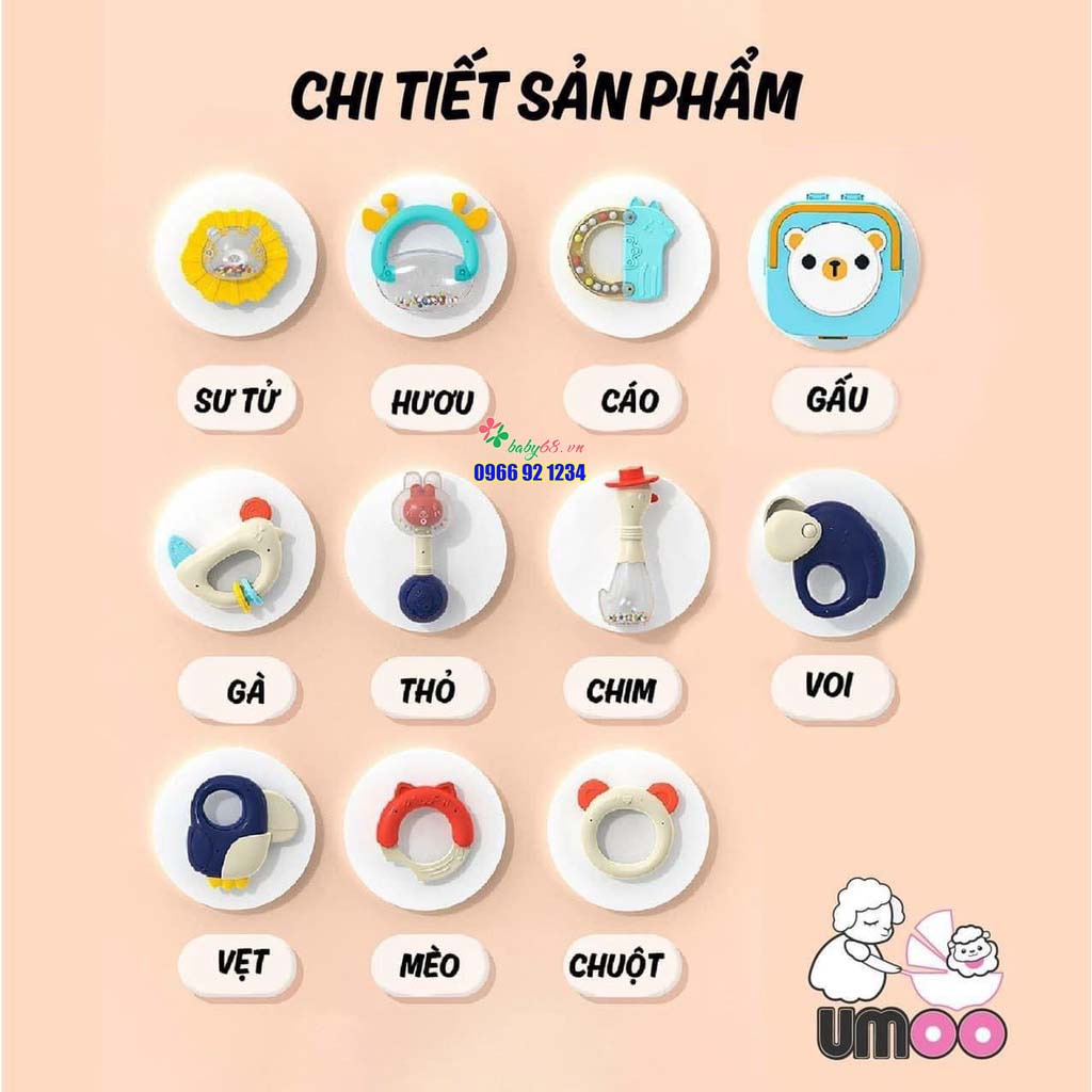 Hộp xúc xắc đèn nhạc Umoo UM-10100 - Bộ đồ chơi kích thích khả năng sáng tạo và tư duy của bé