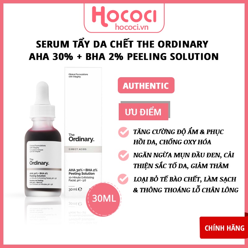 ✅[CHÍNH HÃNG] Serum Tẩy Da Chết Hóa Học The Ordinary AHA 30% + BHA 2% Peeling Solution 30ML