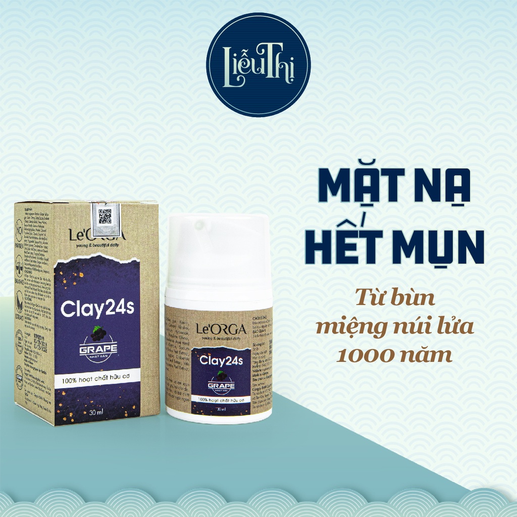 Mặt nạ bùn non Le'Orga - Clay24s Thải Độc Cho Da Mụn Da Dầu, Da Hỗn Hợp, Làm Sạch Bụi Bẩn, Dưỡng Ẩm, Chống Lão Hóa 30ml