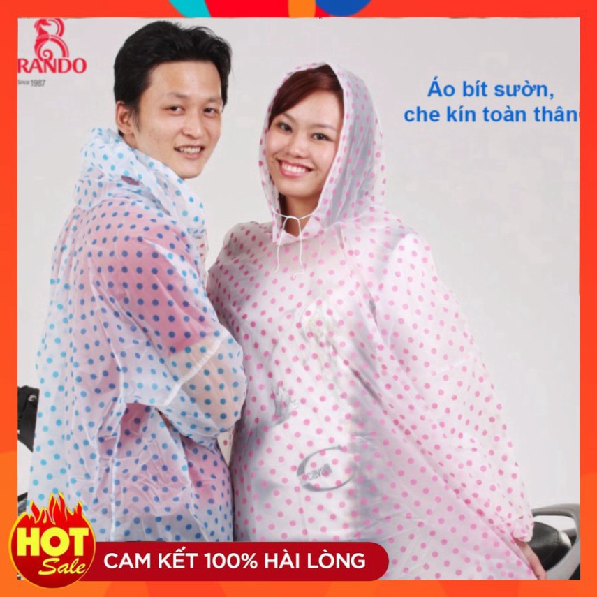 (GIÁ SỈ)Rando Chính Hãng, 10 CÁI GIẢM 23K Áo mưa trùm đầu tiện lợi mặc một lần, siêu mỏng, Nam và Nữ (ĐA DỤNG BI)