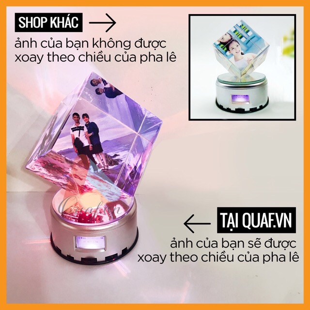 [MP4] Pha lê lập phương in hình ELATO MUSIC MP4 (đèn led, tự xoay, khe cắm thẻ nhớ, kết nối bluetooth)