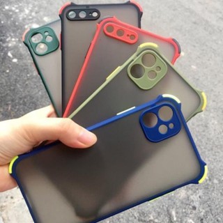 Ốp chống sốc iphone viền màu lưng nhám bảo vệ camera