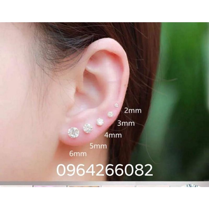 Khuyên chấm đá bạc