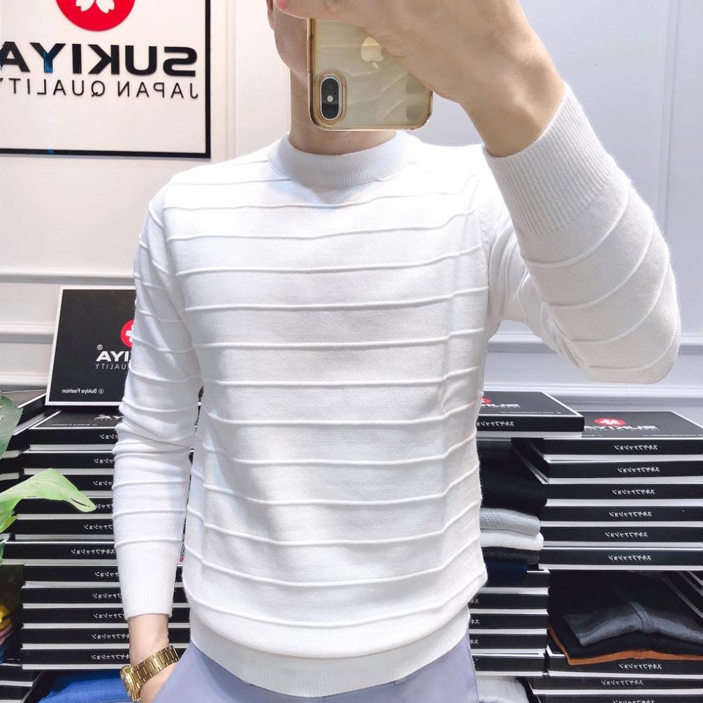 Áo len nam cổ tròn SUKIYA JAPAN chất len lông cừu mềm mại AL03 -po9