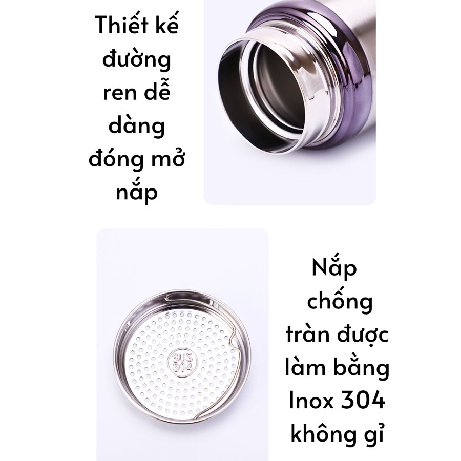 [Tyna shop] - Combo bình giữ nhiệt Inox SUS 304 cao cấp WA NBOLONG 1200ml kèm Set ống hút Inox + Túi giữ nhiệt 2 lớp