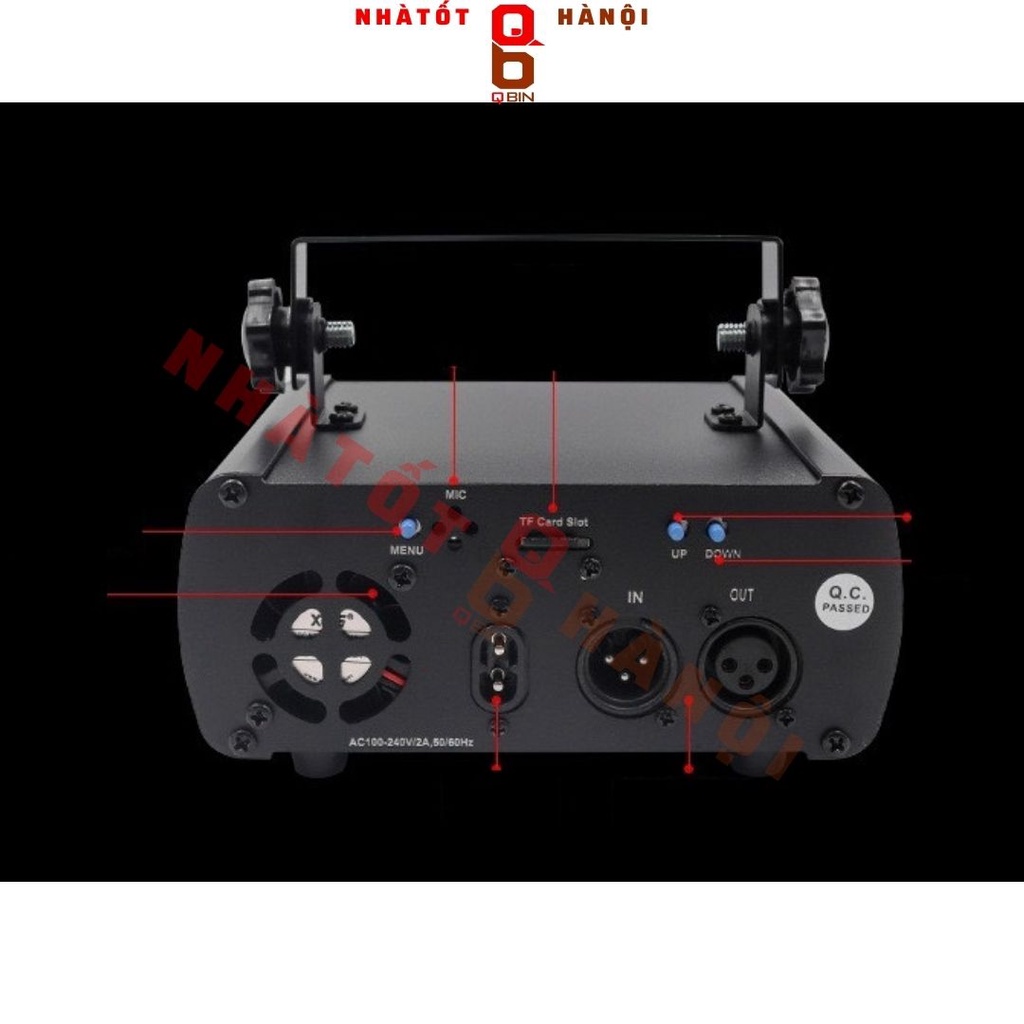 Đèn phòng bay laser V1 vip tự động chiếu các loại hình có thẻ nhớ và có thể thay thế thêm các hiệu ứng khác nhau