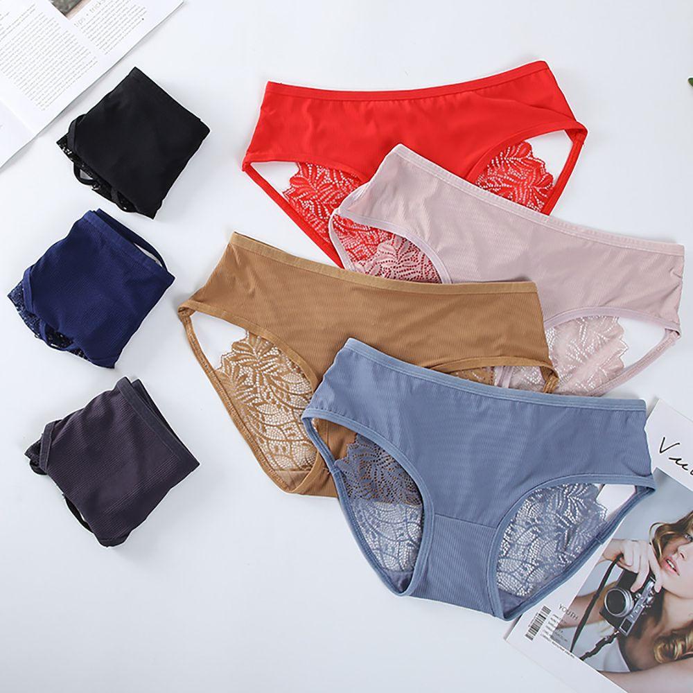 Quần Lót Dây Chéo Lưng Co Giãn Họa Tiết Hoa Rỗng Gợi Cảm Cho Nữ