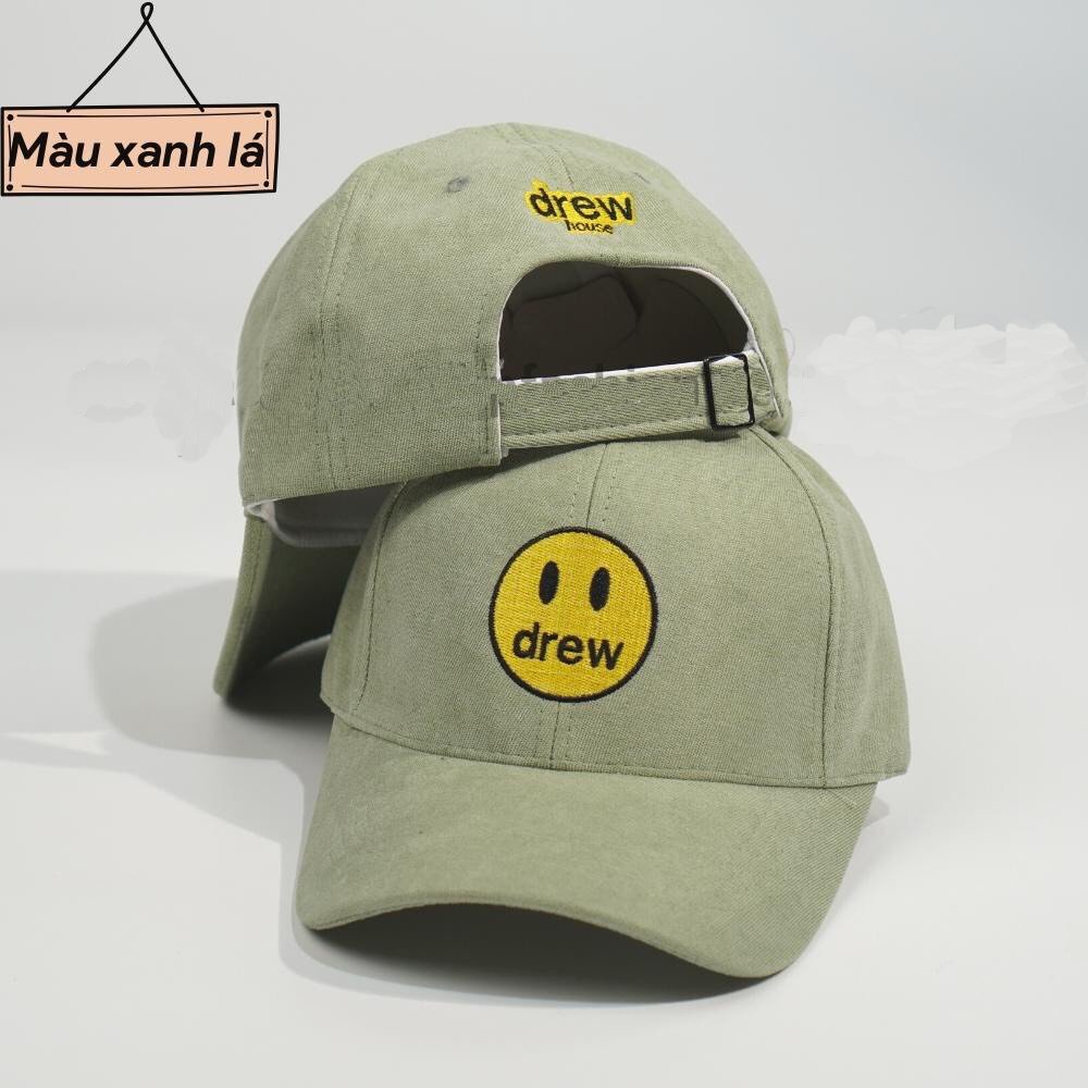 Mũ lưỡi trai Nón kết thêu hình mặt DREW chất nỉ cao cấp phong cách unisex nam nữ-BALOHA