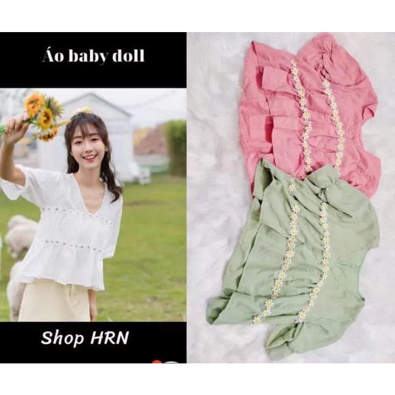 [Mã FAMARAL2 giảm 10K đơn 50K] [Siêu Xinh + Siêu Khuyến Mãi ] Áo Kiểu Baby Doll Hoa Cúc, Áo Hoa Cúc Nhí Xinh Xắn