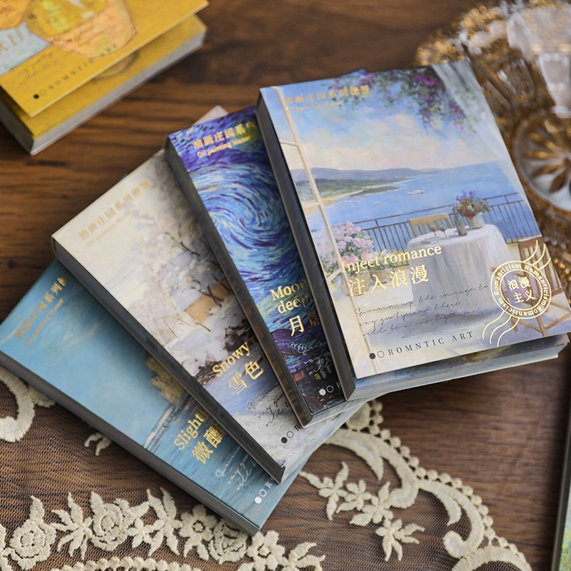 Set 90 Giấy Ghi Chú Họa Tiết Tranh Sơn Dầu Độc Đáo Tiện Dụng