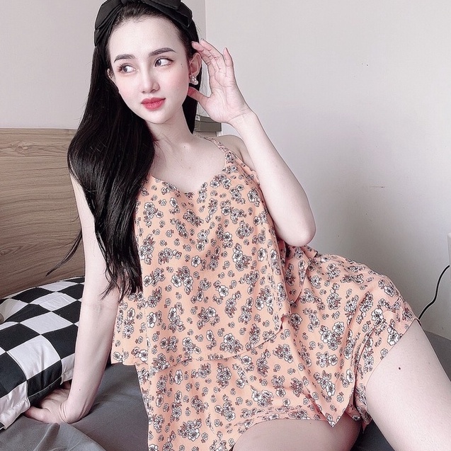 Đồ ngủ sexy nữ hai 2 dây gợi cảm hiệu mai ngô, đồ bộ lanh mặc nhà bigsize nữ dễ thương - yenbeauty đồ mặc nhà cao cấp