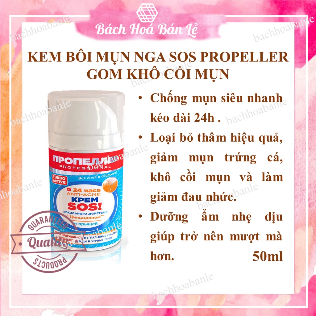 KEM  SOS LOCAL CREAM PROPELLER LOẠI BỎ MỤN TRỨNG CÁ KHẨN CẤP