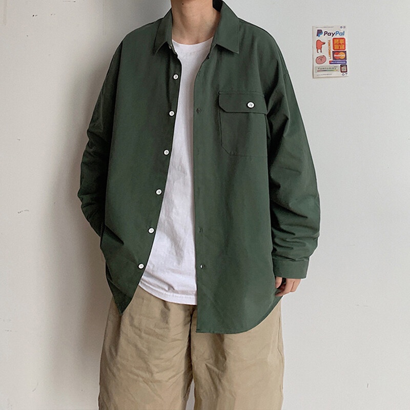 Áo sơ mi AOKANG cotton dáng rộng thoáng khí thấm hút mồ hôi trẻ trung thời trang dành cho nam