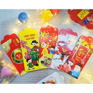 COMBO 50,100 bao 24 MẪU BAO LÌ XÌ TẾT 2021 - tặng túi bóng kính để đựng- giao mix mẫu