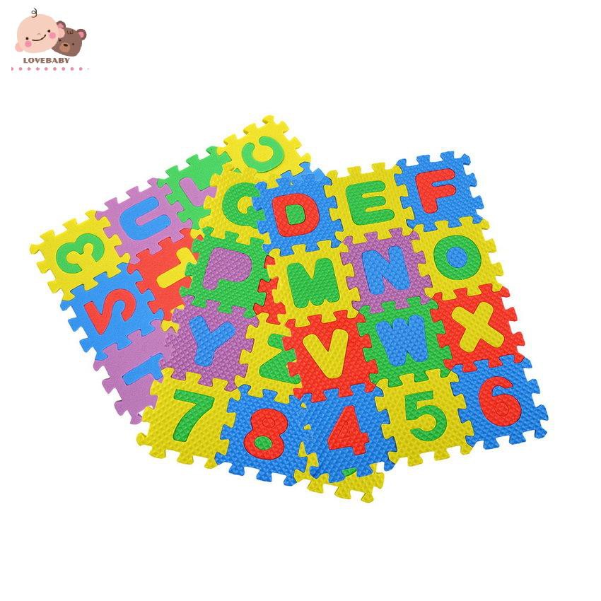 Bộ Đồ Chơi Xếp Hình Chữ Và Số Bằng Xốp Nhiều Màu Cho Bé