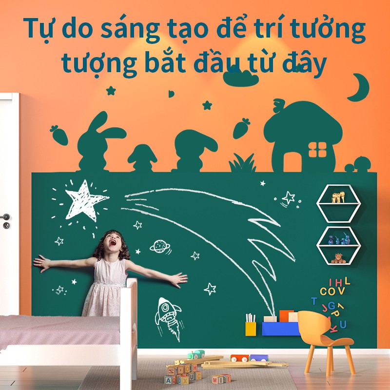 Bảng vẽ, decal dán tường từ tính Deli kèm phụ kiện - Xoá dễ dàng, không bám bụi, tự cắt ghép sáng tạo - 50180/50181/5018