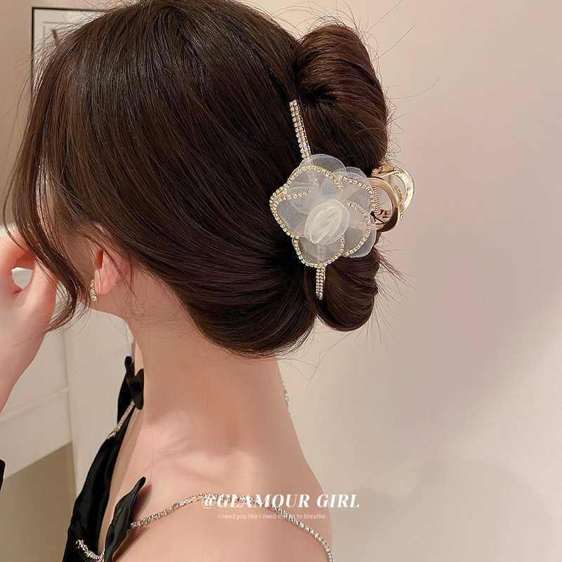 Kẹp Tóc Hình Hoa Mặt Sau Phong Cách Hàn Quốc Thời Trang Cho Nữ