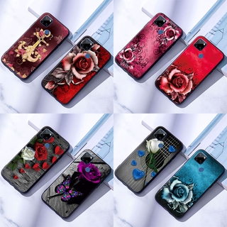 Ốp Lưng Silicone Họa Tiết Hoa Hồng Cho Oppo Realme C1 C2 C3 C11 C12 C15