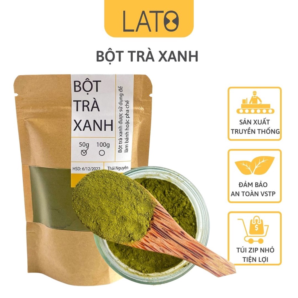 Bột trà xanh, Bột trà xanh làm bánh, Bột trà xanh giảm cân, Bột trà xanh đắp mặt LATO