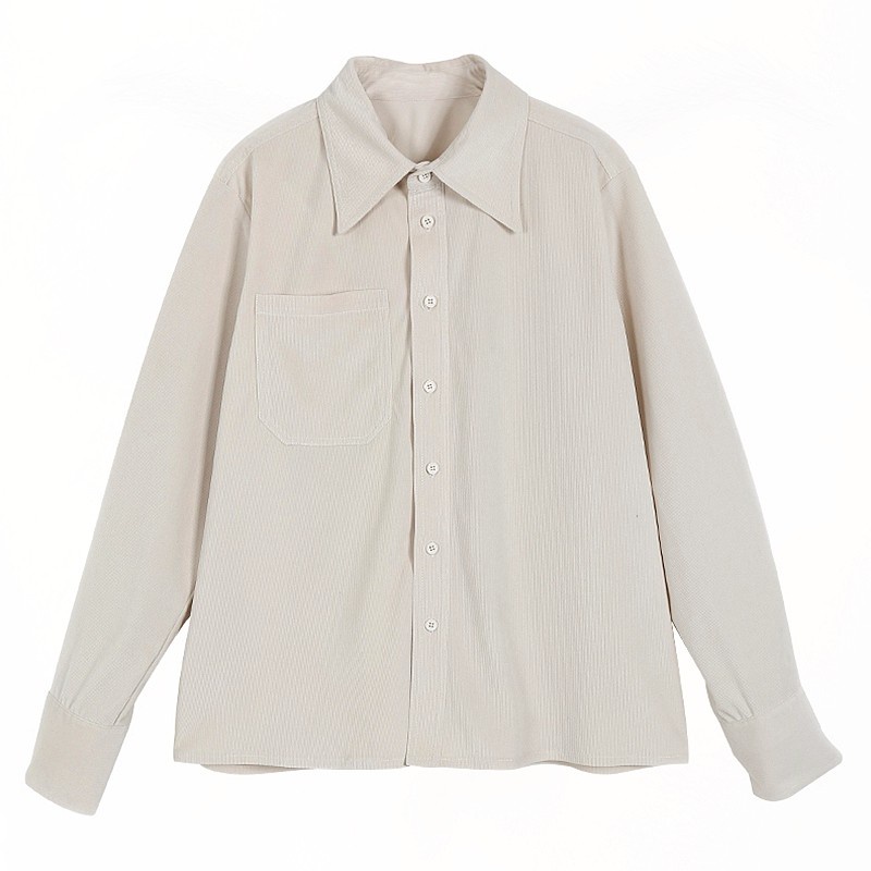 Xiaozhainv Áo Sơ Mi Tay Dài Dáng Rộng Thời Trang Hàn Quốc Kiểu Retro Cho Nữ