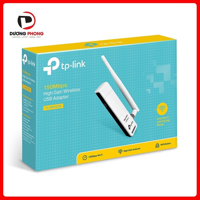 USB thu Wifi Tp-Link TL-WR722N Chuẩn N 150Mbps Chính Hãng