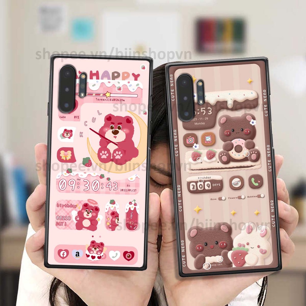 Ốp Samsung Note 10 / Note 10 Plus / Note 10+ in 3D icon gấu nổi siêu xinh, siêu đáng yêu, cá tính phong cách