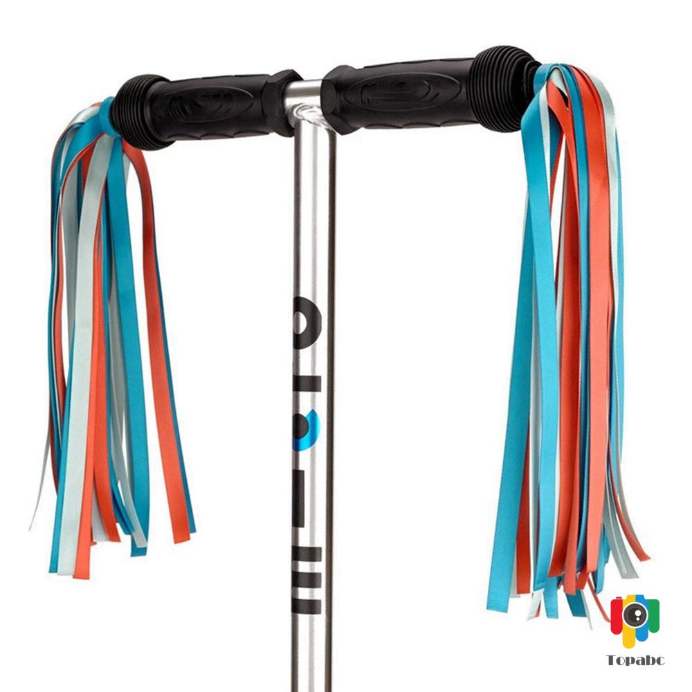 Set 2 Dây Tua Rua Nhiều Màu Trang Trí Tay Lái Xe Đạp/Xe Scooter Cho Bé