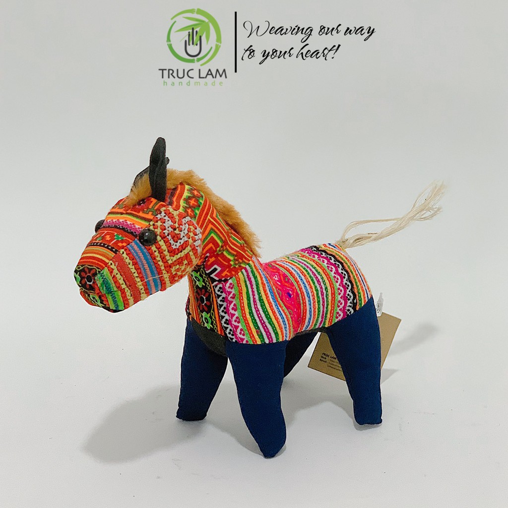 Đồ Chơi Cho Bé Thú Nhồi Bông Hình Con Thỏ, Vịt, Ngựa, Rùa Vải Thổ Cẩm Dệt Tay Bông Gòn Cao Cấp - Trúc Lâm Handmad