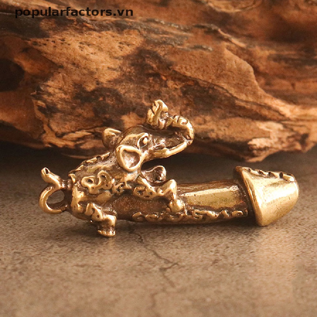 Mặt Dây Chuyền / Móc Khóa Hình Chú Voi Bằng Đồng Thau Độc Đáo