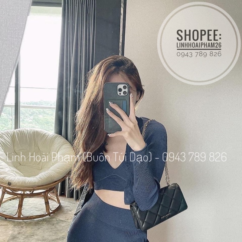 Túi xách ô trám dây xích NEW loại đẹp fullbox