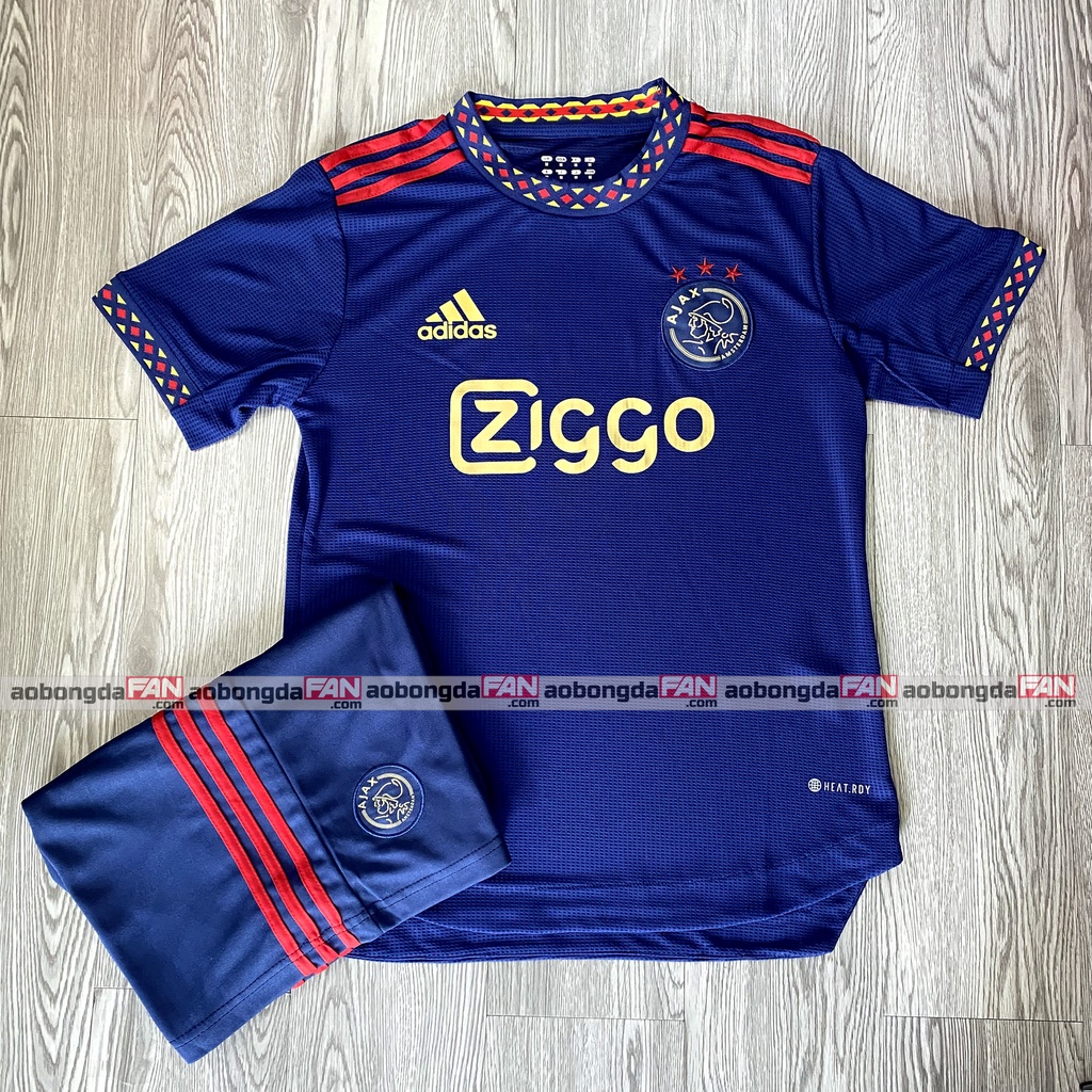 Bộ Áo Bóng Đá Ajax Xanh Đen Sân Khách 2022 - Áo Đá Banh Thái