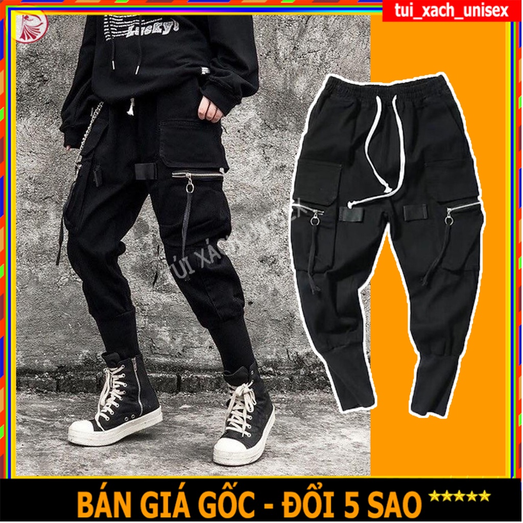 ❤️ CHẤT BAO ĐẸP ❤️ Quần jogger túi hộp unisex khóa gài màu đen chất Kaki co giãn full size