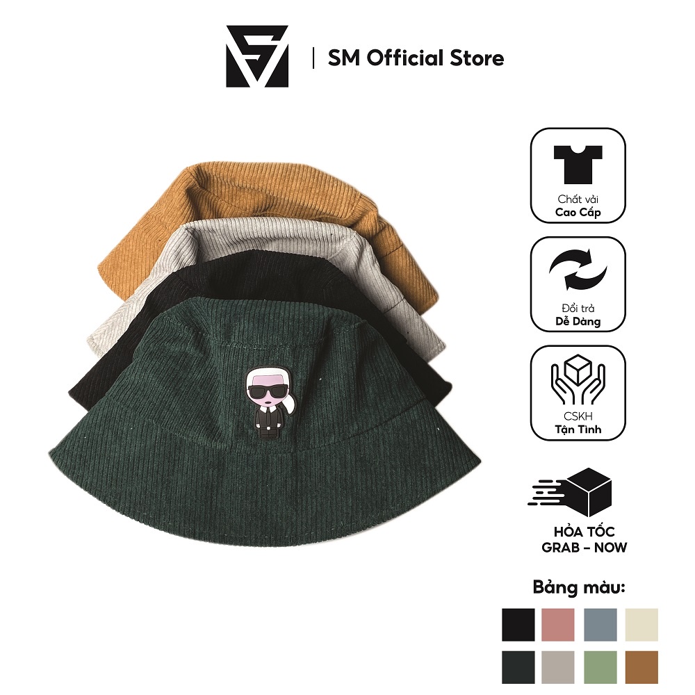 Mũ nón bucket logo cao su anh thám tử unisex nam nữ phong cách ulzzang Hàn Quốc - SMN019