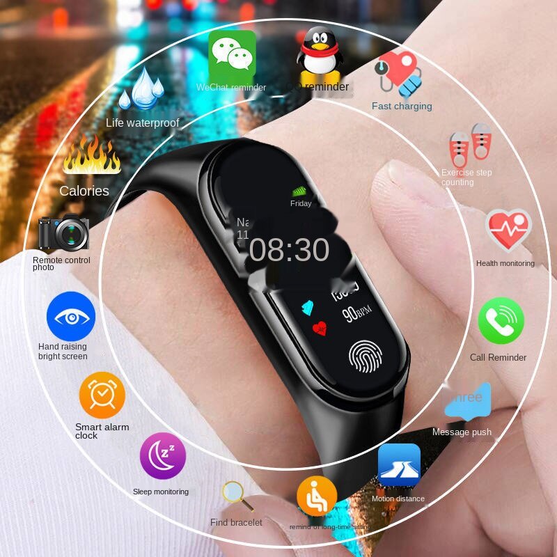 【Huge Loss10Tens】Smart Bracelet Watch Sports Pedometer Multi-Functional Men's and Women's Student Couple's Mobile Phone Universal