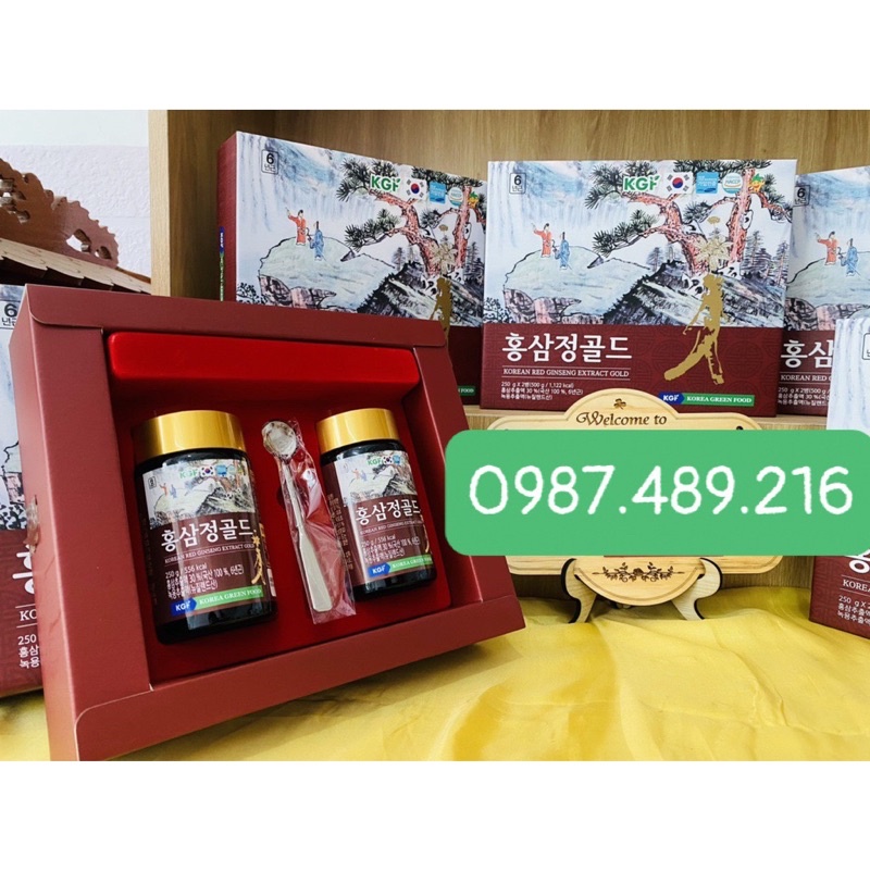 Cao Hồng Sâm Linh Chi Korea Green Food  Hộp 2 lọ x 250gr