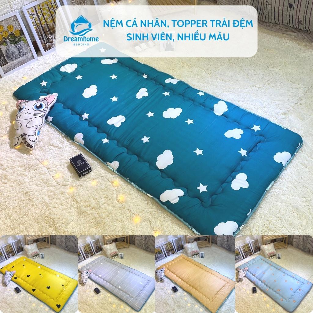 Topper nệm giá rẻ Dreamhome trải giường trải sàn gấp gọn kích thước 90x190 cm
