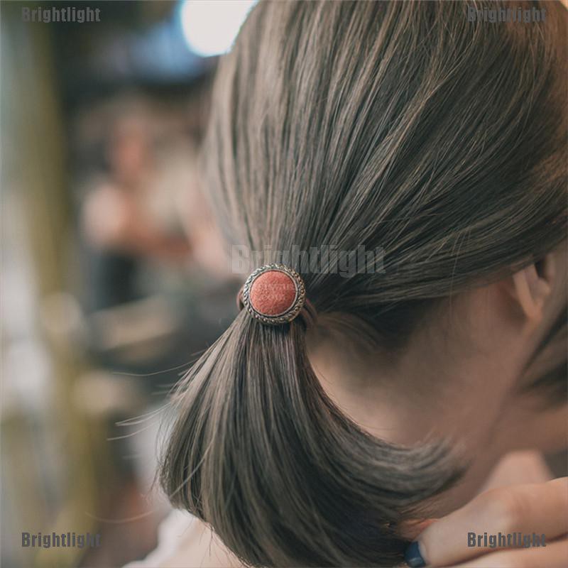 Dây Buộc Tóc Đính Nút Phong Cách Vintage