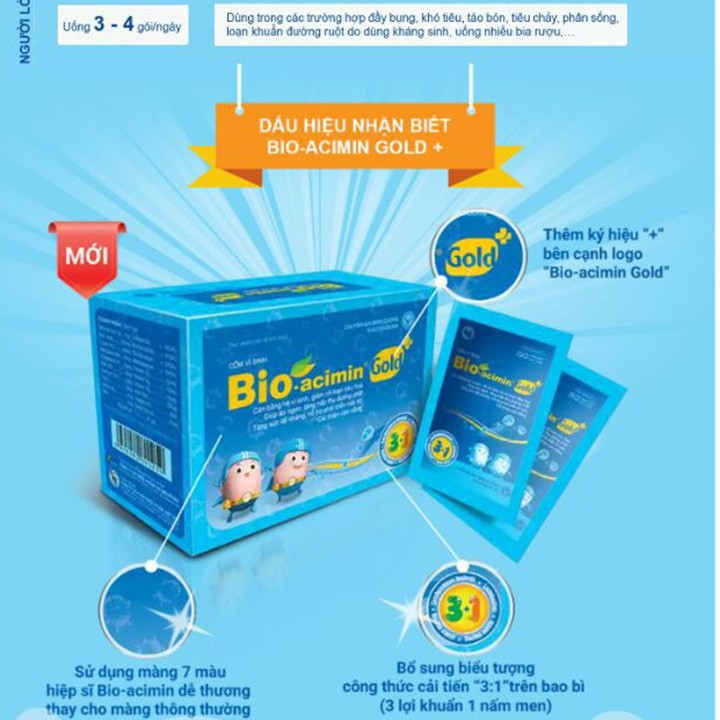 Cốm vi sinh Bio-acimin Gold 30 gói - Hỗ trợ tiêu hóa cho bé / Bio acimin Gold Meliphar