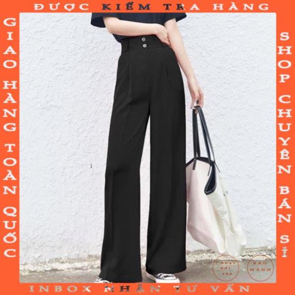 Quần ống suông culottes dài 100cm cạp bản to 7 phân 2khuy siêu Hot huynhle