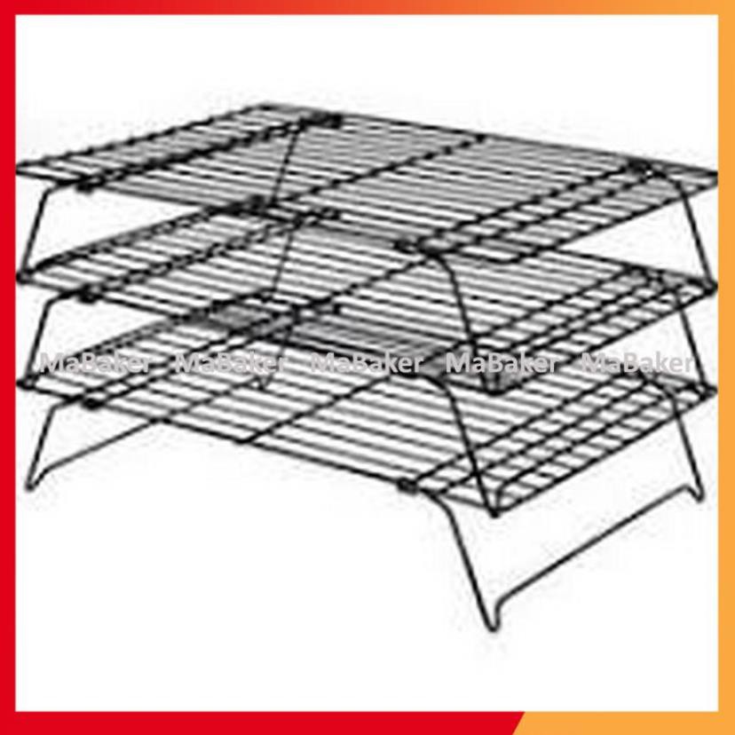 Rack phơi bánh 3 tầng cao cấp bằng thép xi mạ chống dính, cứng cáp, bền đẹp, an toàn, phơi mau khô - MaBaker