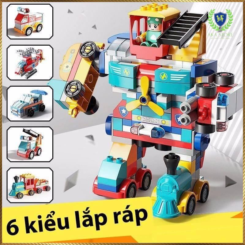 Đồ chơi LEGO DUPLO 195 chi tiết [NEW 2022] Lego Robot lắp ghép người máy biến hình nhựa nguyên sinh ABS cao cấp