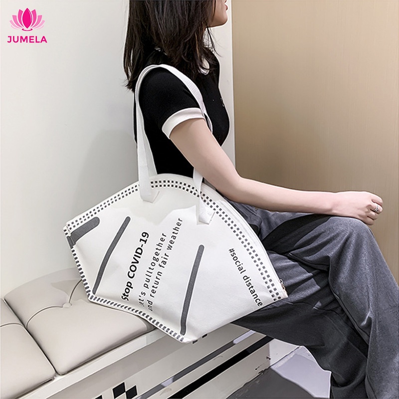 Túi xách nữ đẹp hình khẩu trang đeo chéo đeo vai kẹp nách công sở chất liệu vải canvas giá rẻ cao cấp JUMELA TX01