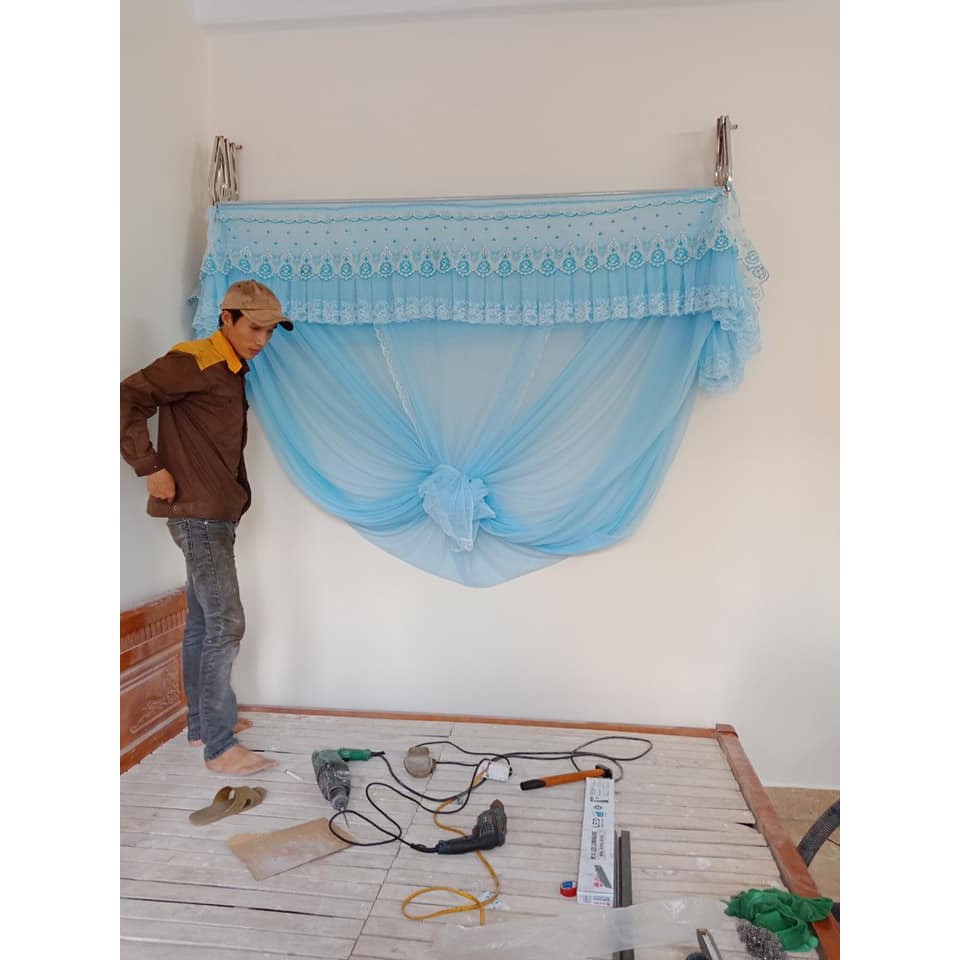 MÀN KHUNG VOAN LẠNH XẾP GỌN CỰC ĐẸP HÀNG VIỆT NAM TẶNG NƠ BUỘC-TRỌN BỘ | BigBuy360 - bigbuy360.vn